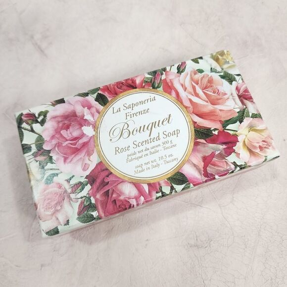 NEW La Saponeria 10.5 oz Firenze Bouquet Rose Scented Soap Made in Tuscany Italy - Picture 1 of 8